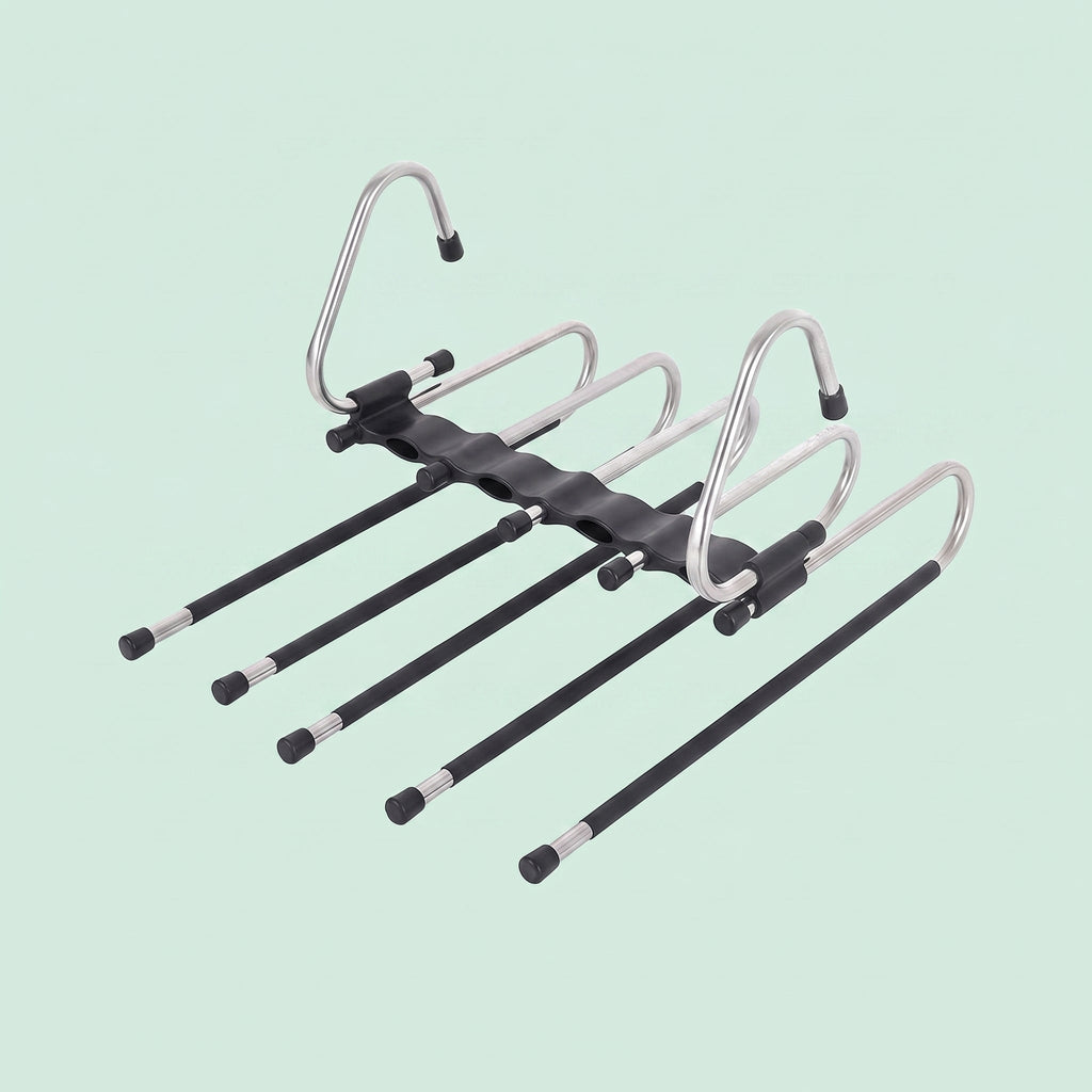 Space Saving 6 Tier Pant Hangers. Magic Pants Hangers Space Saving