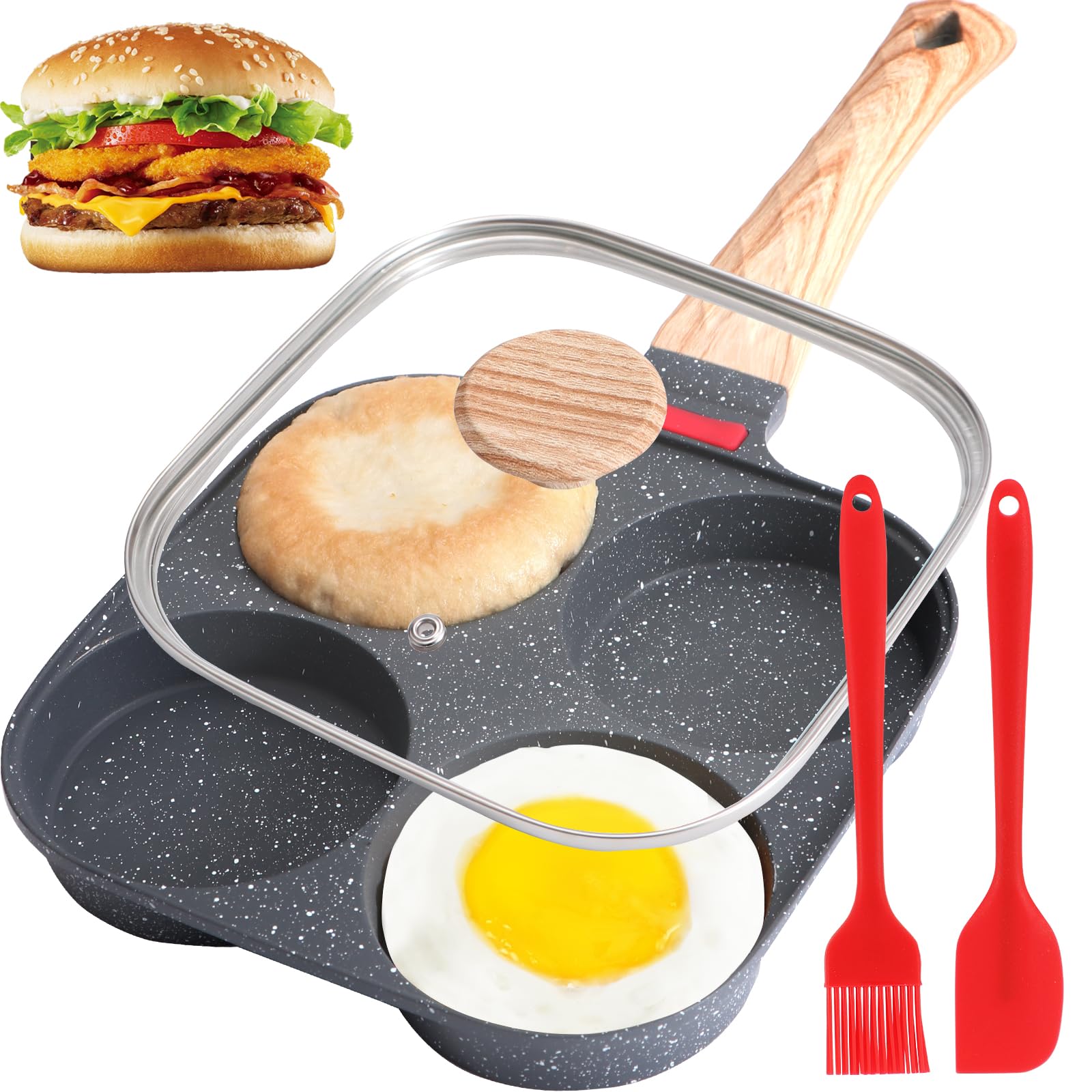 Egg Pan Omelette Pan. 4-Cup Nonstick Egg Frying Pan