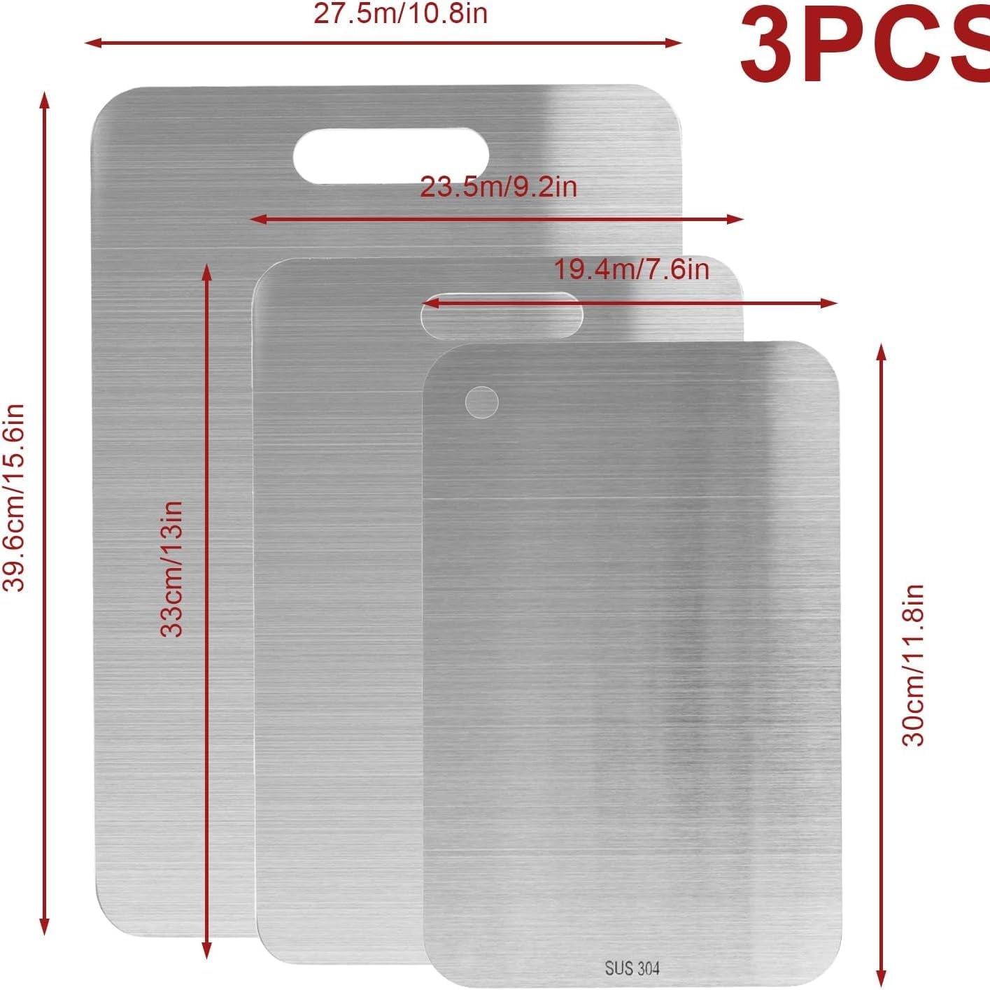Stainless Steel Cutting Board Set for Kitchen (3PCS)