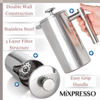 Stainless Steel French Press Coffee Maker Double Wall
