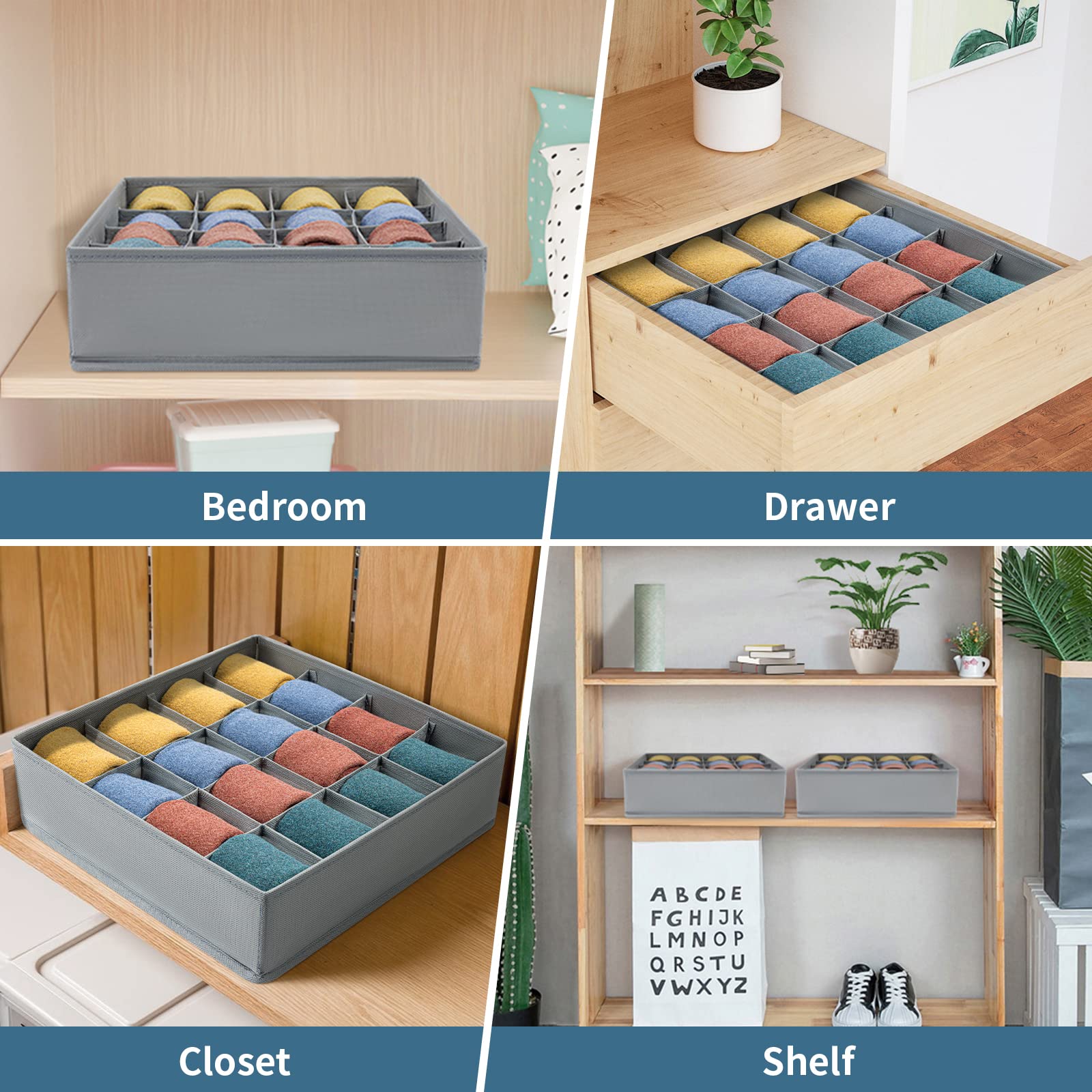 Sock Drawer Organizer Divider Underwear Organizer (2PCS)