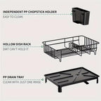 Rustproof Dish Drying Rack with Utensil Holder & Drain Board