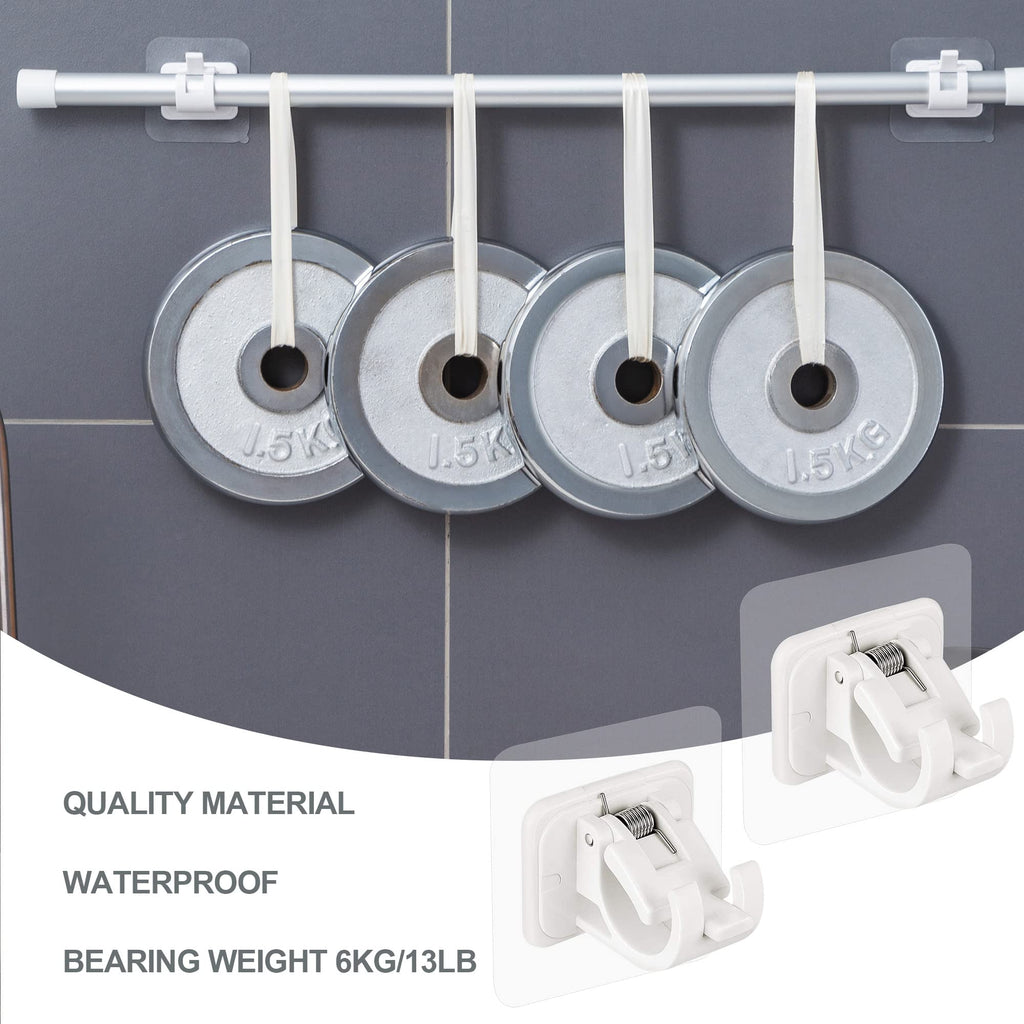 Self Adhesive No Drill Adjustable Curtain Rod Holder Hooks (8PCS)