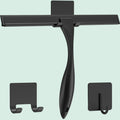 All-Purpose Stainless Steel Shower Squeegee with 2 Adhesive Hooks