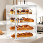 Clear 4-Tier Acrylic Bakery Display Case Bread Storage Box