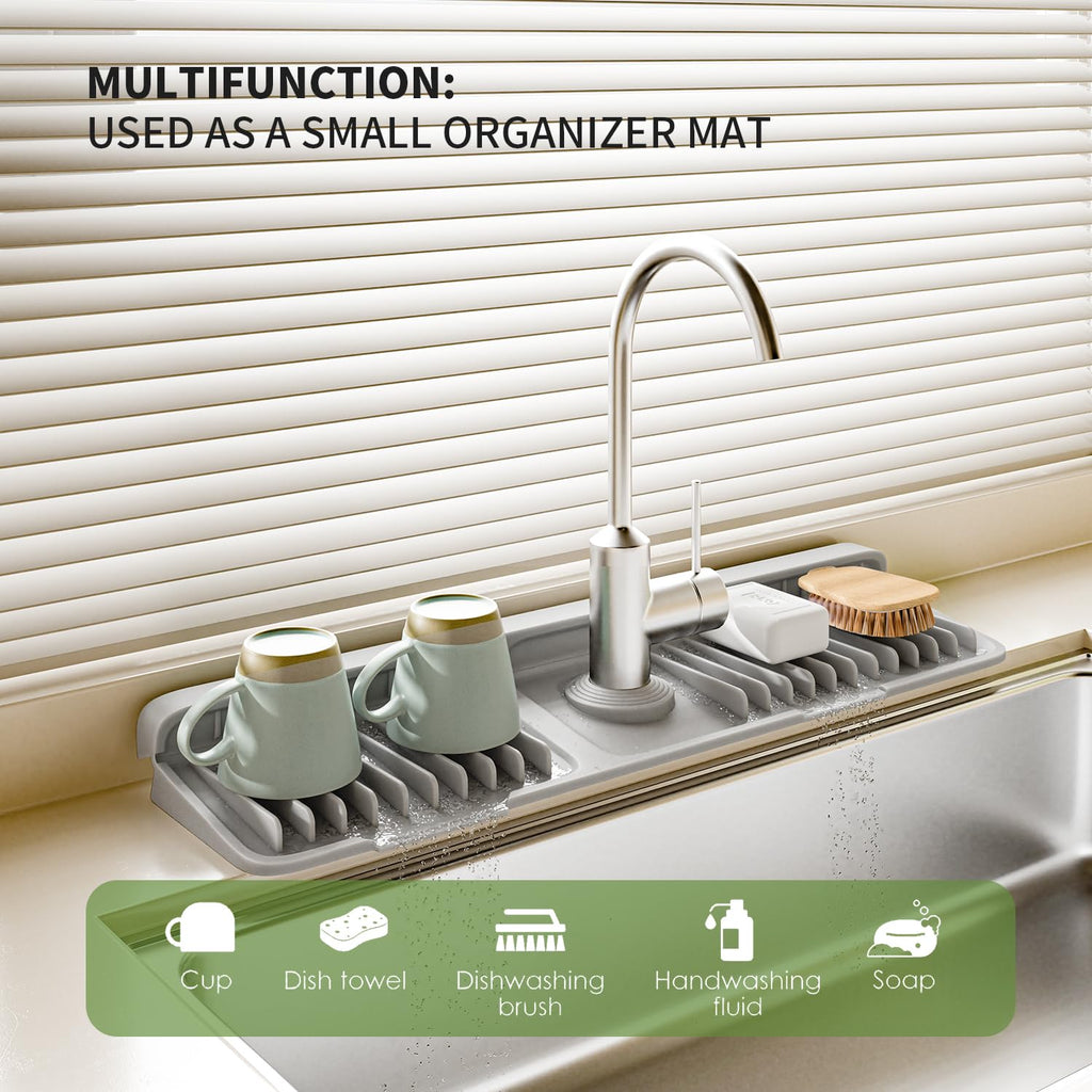 Faucet Mat for Kitchen Sink. Silicone Sink Splash Guard