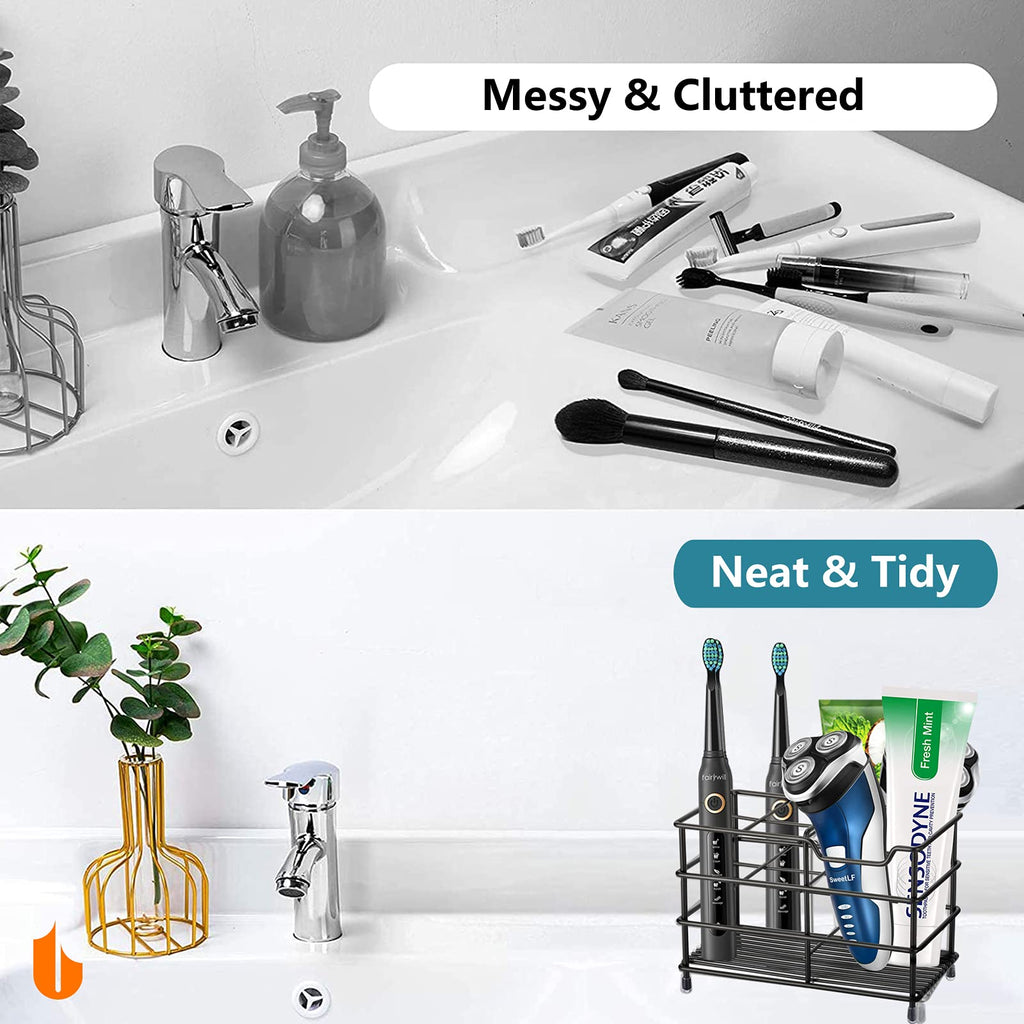 Stainless Steel Toothbrush & Toothpaste Holder