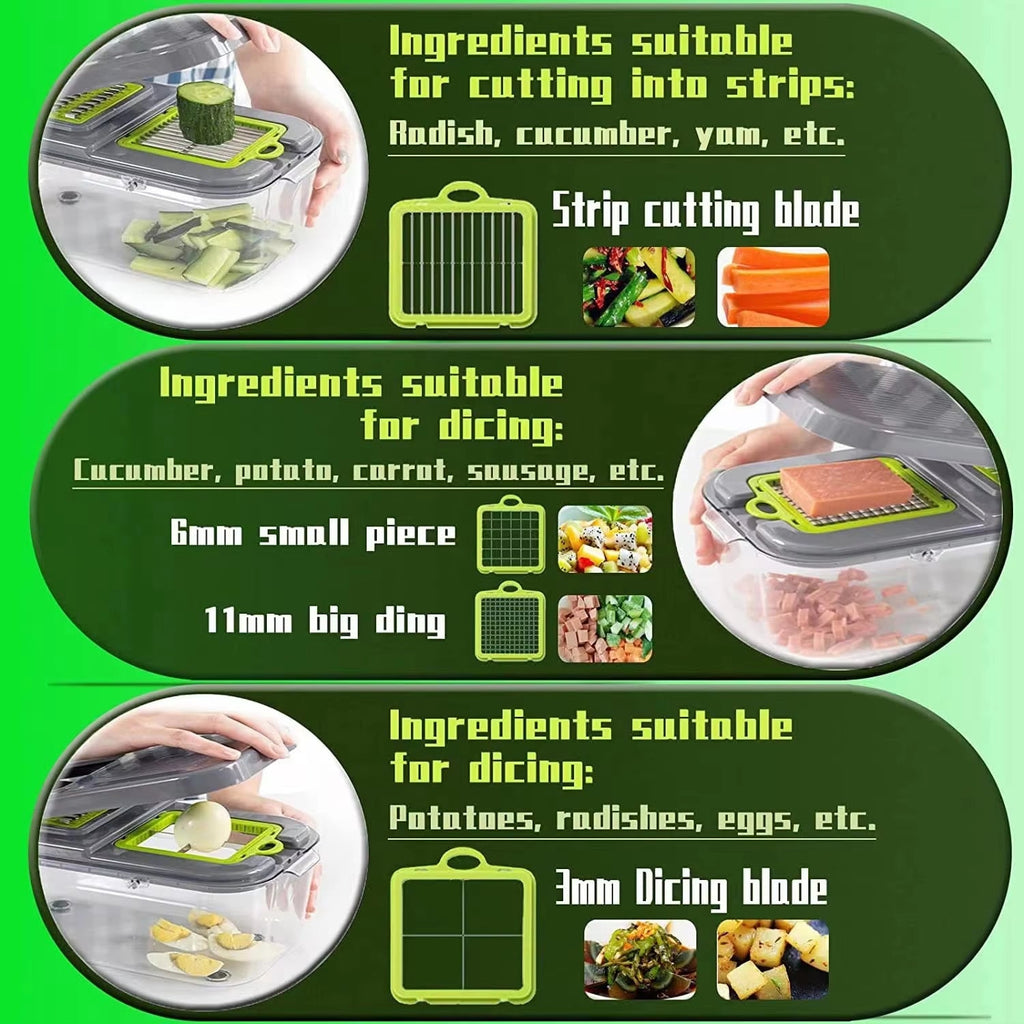 Multifunctional 22-in-1 Vegetable Chopper Adjustable Slicer Cutter