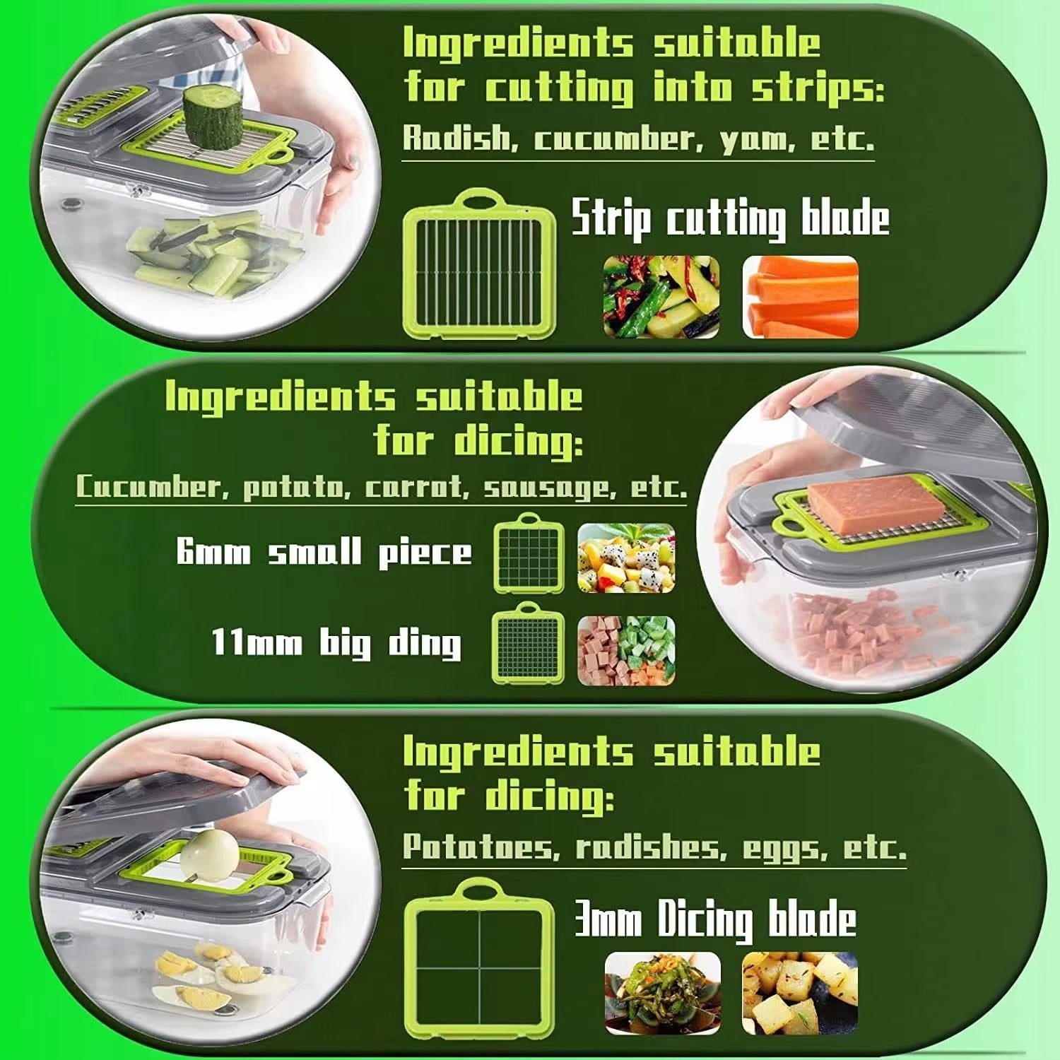 Multifunctional 22-in-1 Vegetable Chopper Adjustable Slicer Cutter