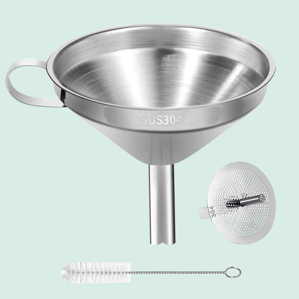 Stainless Steel Kitchen Funnel for Filling Bottles. Transferring Liquid. Oil. Juice. Milk