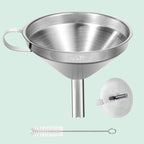 Stainless Steel Kitchen Funnel for Filling Bottles. Transferring Liquid. Oil. Juice. Milk