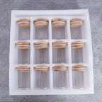 Glass Spice Jars with Bamboo Lids & Labels (12PCS)