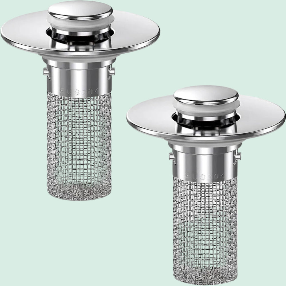 Bathroom Sink Stopper & Hair Catcher (2 Pack)