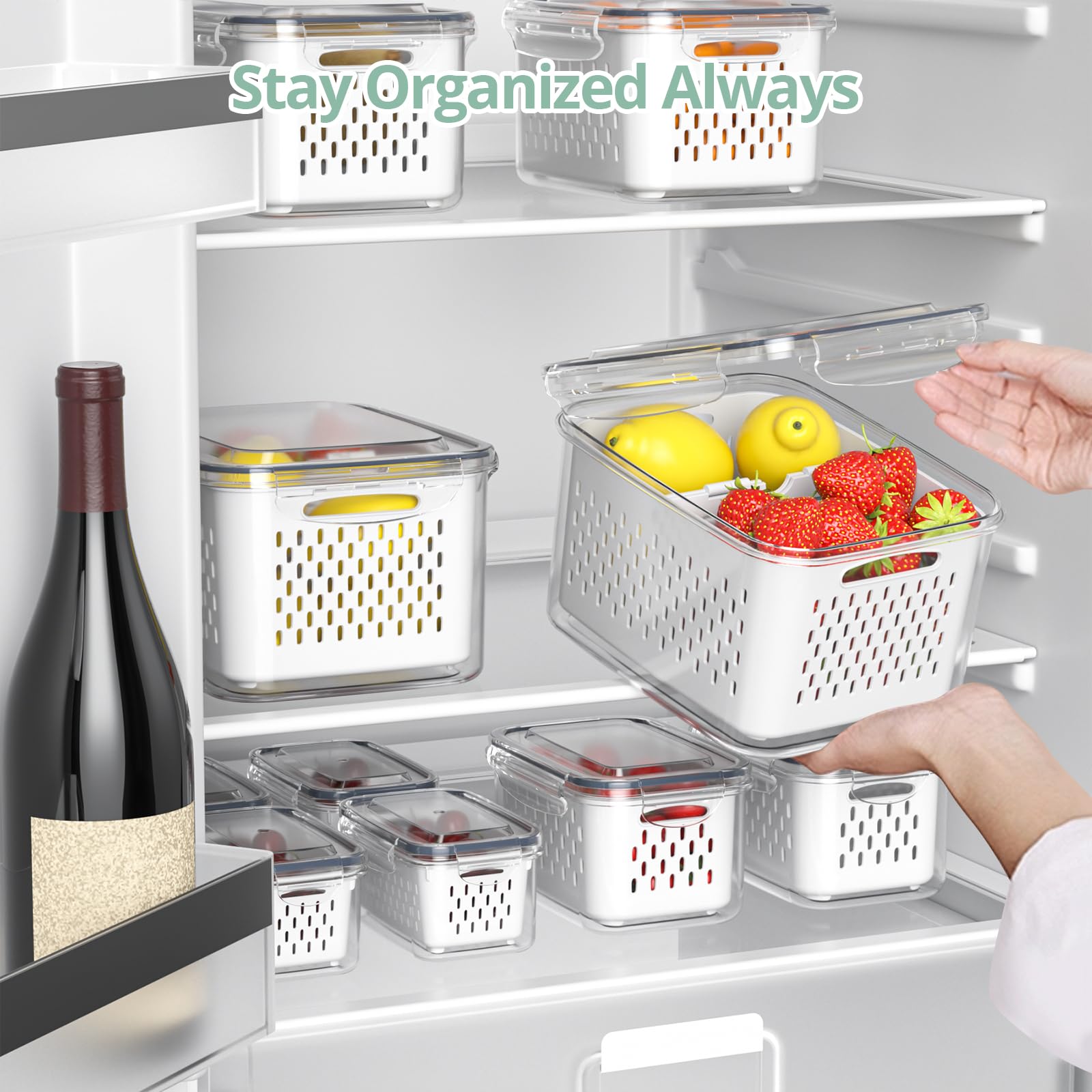 Fruit Storage Containers for Fridge (8PCS)