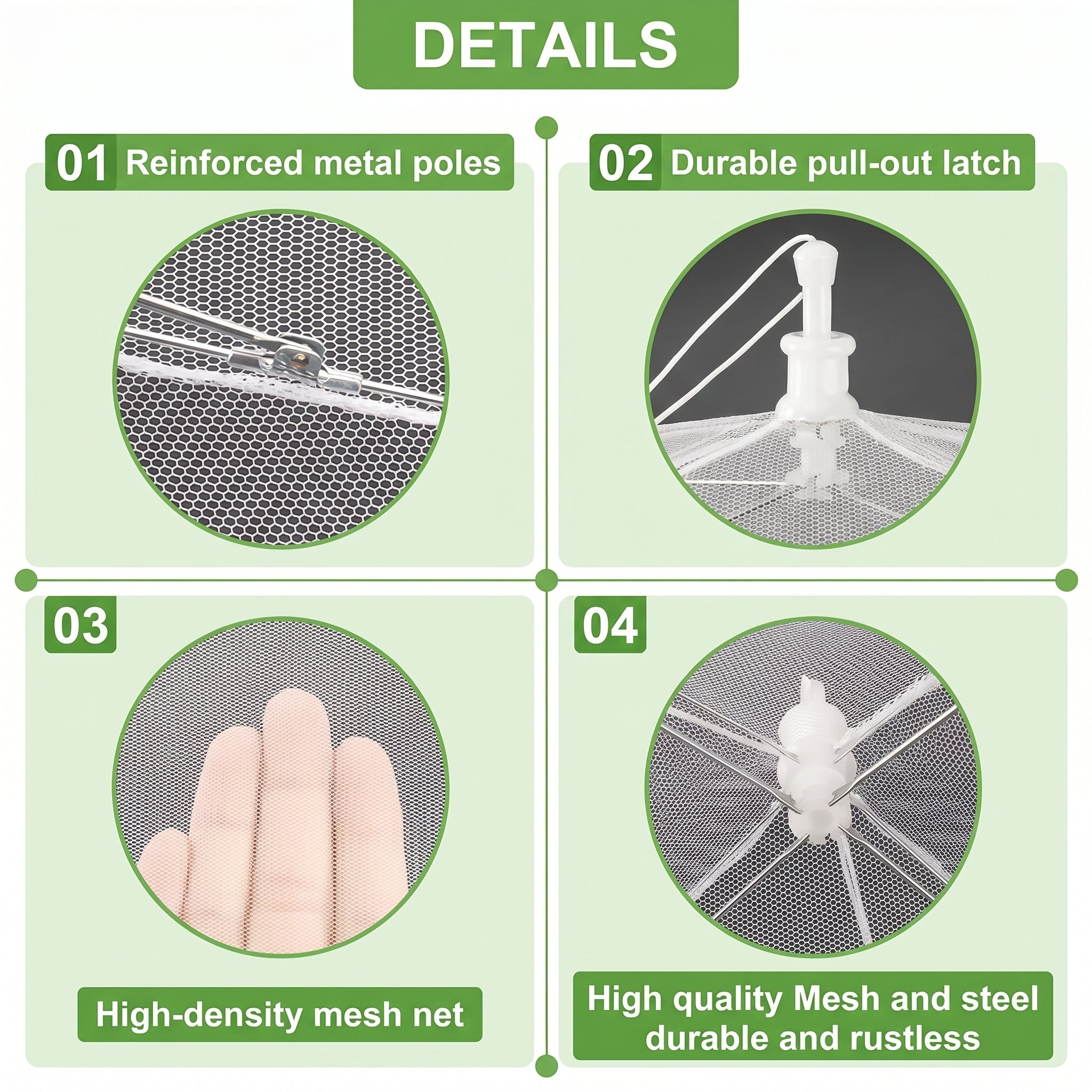 Large Food Cover. 6 Pack Mesh Food Tent