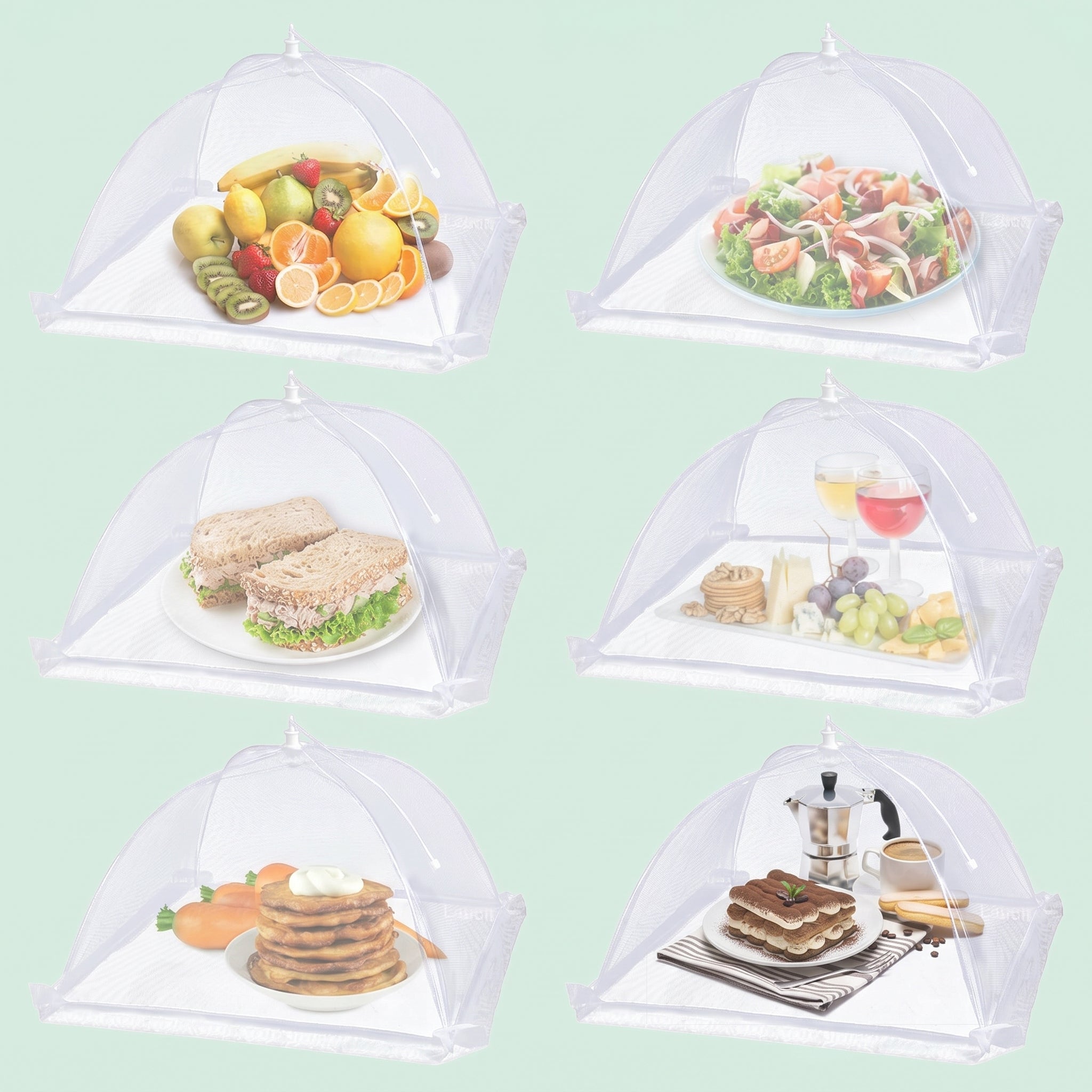 Large Food Cover. 6 Pack Mesh Food Tent