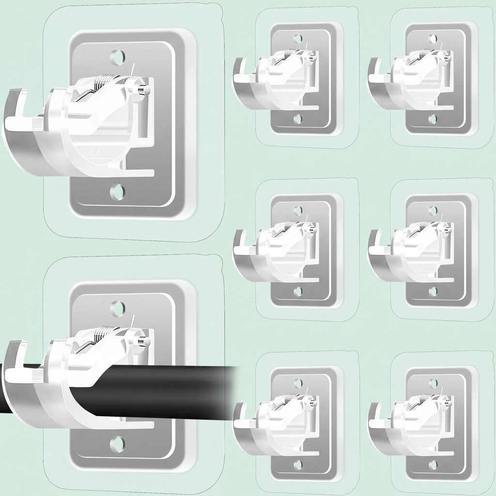 Self Adhesive No Drill Adjustable Curtain Rod Holder Hooks (8PCS)
