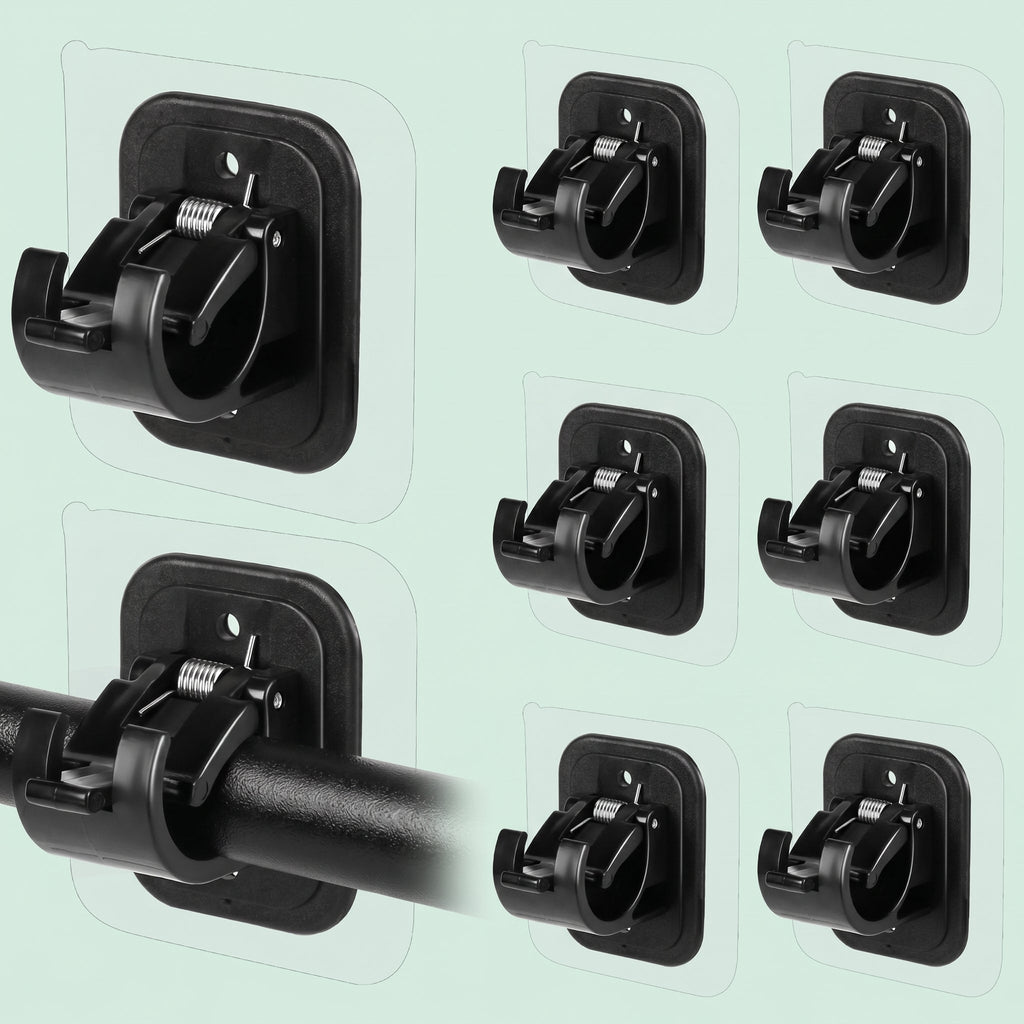 Self Adhesive No Drill Adjustable Curtain Rod Holder Hooks (8PCS)