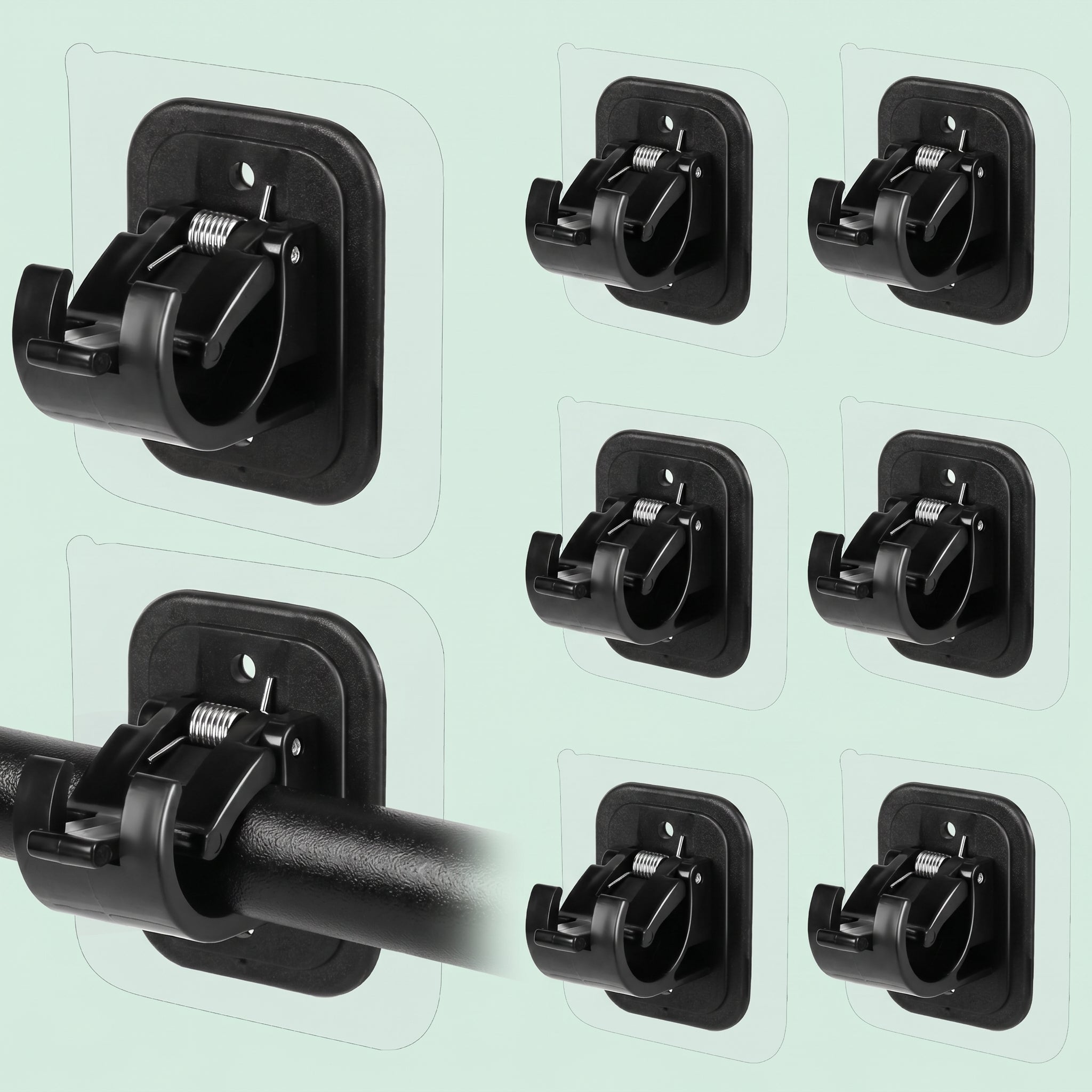 Self Adhesive No Drill Adjustable Curtain Rod Holder Hooks (8PCS)